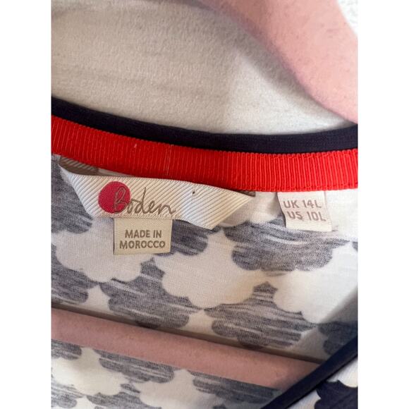 Boden Short Sleeve Dress Navy White Size 10L Easy Comfy - Picture 4 of 6